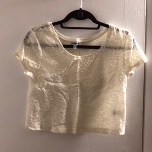 NWOT express white lace top